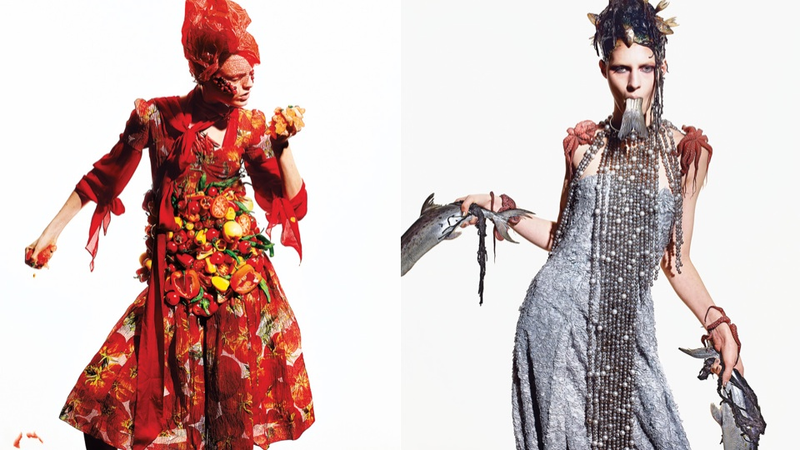 Illustration for article titled Here is a Gorgeous Fashion Spread Where the Clothing is Made of Food